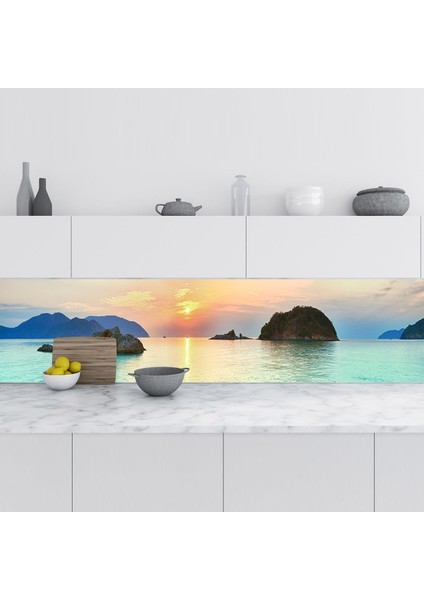 Mutfak Tezgah Arası Folyo Fayans Kaplama Folyosu Condao Vietnam 60X200 cm