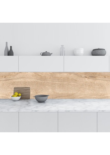 Mutfak Tezgah Arası Folyo Fayans Kaplama Folyosu Doğal Ahşap Desen 60X200 cm