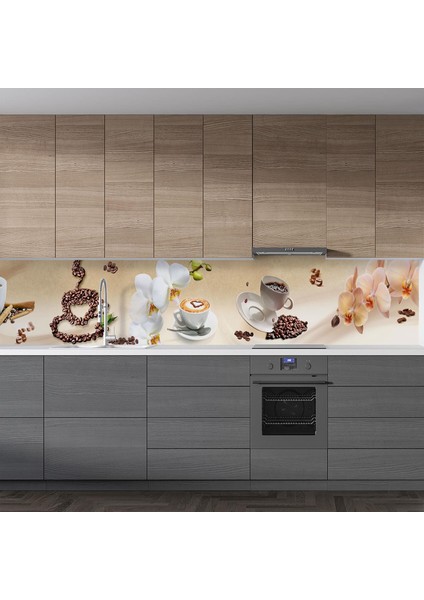Mutfak Tezgah Arası Folyo Fayans Kaplama Folyosu Orkide Kahve 60X300 cm fiyatları