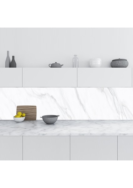 Mutfak Tezgah Arası Folyo Fayans Kaplama Folyosu Naturel Mermer 60X100 cm