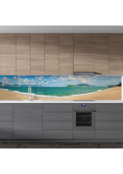 Mutfak Tezgah Arası Folyo Fayans Kaplama Folyosu Nha Trang Plaj 60X300 cm fiyatları