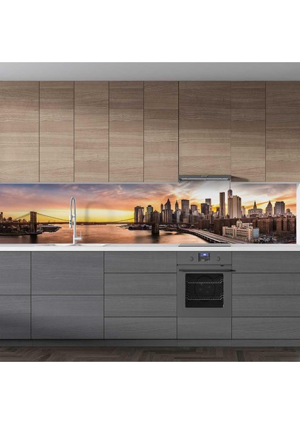 Mutfak Tezgah Arası Folyo Fayans Kaplama Folyosu Brooklyn Köprüsü 60X400 cm fiyatları