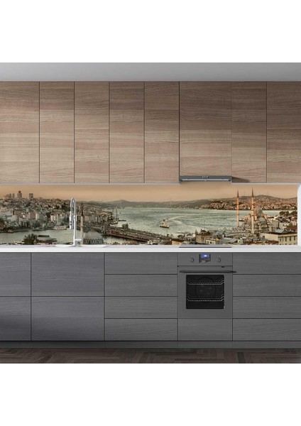 Mutfak Tezgah Arası Folyo Fayans Kaplama Folyosu Panoramik Istanbul 60X500 cm fiyatları