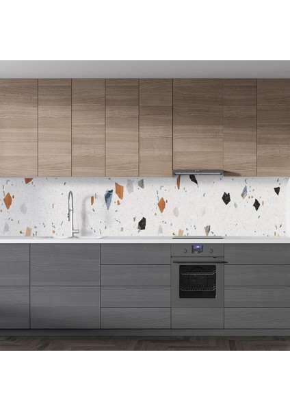 Mutfak Tezgah Arası Folyo Fayans Kaplama Folyosu Terrazzo Stone 60X200 cm fiyatları