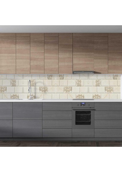 Mutfak Tezgah Arası Folyo Fayans Kaplama Folyosu Doğal Mermer Karo 60X100 cm fiyatları