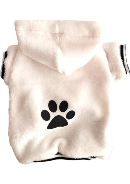 Atelyu Pet Kedi Köpek Beyaz Welsoft Patili Sweatshirt