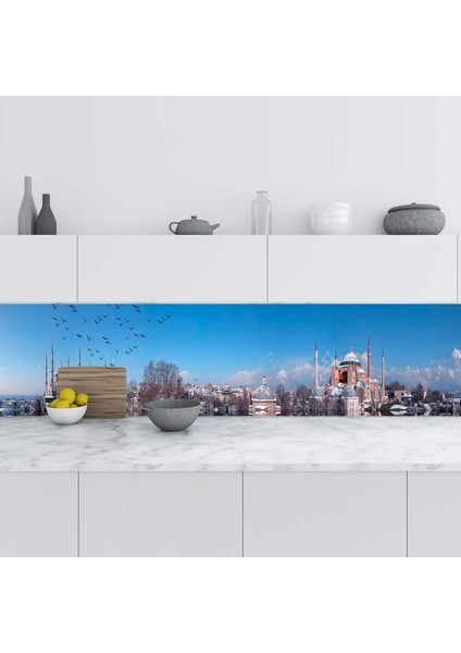 Mutfak Tezgah Arası Folyo Fayans Kaplama Folyosu Istanbul Panorama 60X200 cm