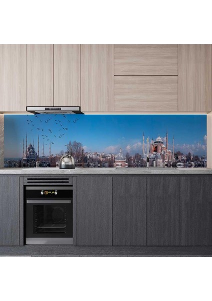 Mutfak Tezgah Arası Folyo Fayans Kaplama Folyosu Istanbul Panorama 60X200 cm