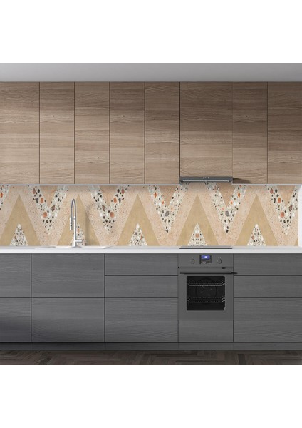 Mutfak Tezgah Arası Folyo Fayans Kaplama Folyosu Toprak Terrazzo Desen 60X200 cm fiyatları