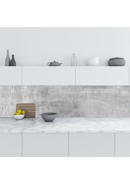 Mutfak Tezgah Arası Folyo Fayans Kaplama Folyosu Italyan Gri Mermer 60X200 cm