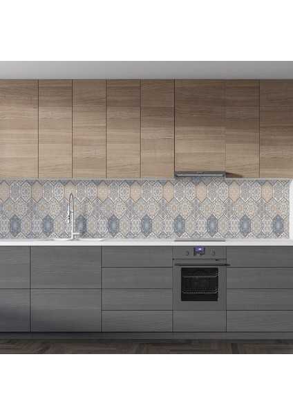 Mutfak Tezgah Arası Folyo Fayans Kaplama Folyosu Türk Osmanlı Motif 60X300 cm fiyatları