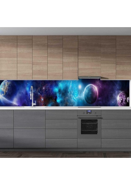 Mutfak Tezgah Arası Folyo Fayans Kaplama Folyosu Uzay 60X300 cm fiyatları