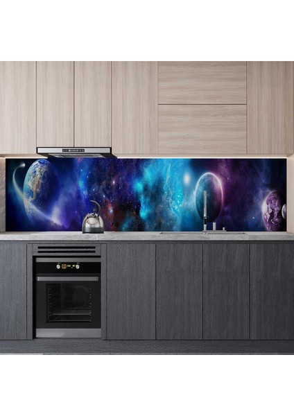 Mutfak Tezgah Arası Folyo Fayans Kaplama Folyosu Uzay 60X300 cm modelleri