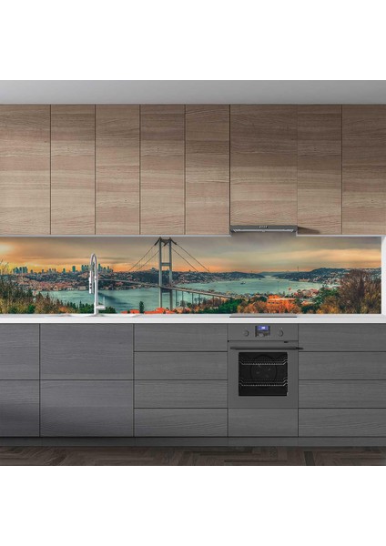 Mutfak Tezgah Arası Folyo Fayans Kaplama Folyosu Istanbul Köprü 60X400 cm fiyatları