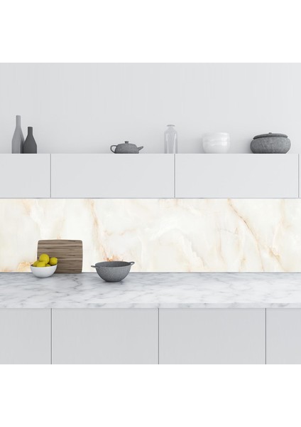 Mutfak Tezgah Arası Folyo Fayans Kaplama Folyosu Onyx Mermer 60X500 cm