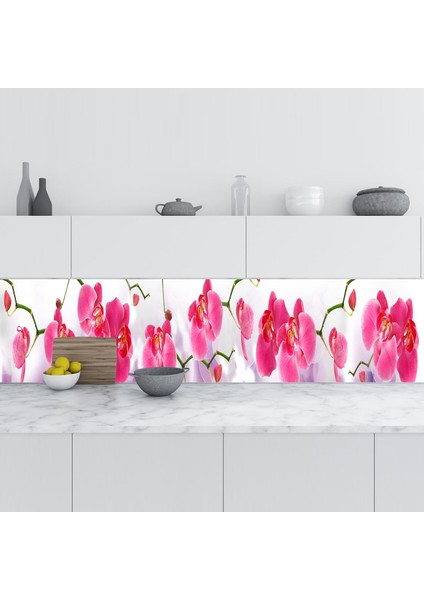 Mutfak Tezgah Arası Folyo Fayans Kaplama Folyosu Pembe Orkide 60X100 cm