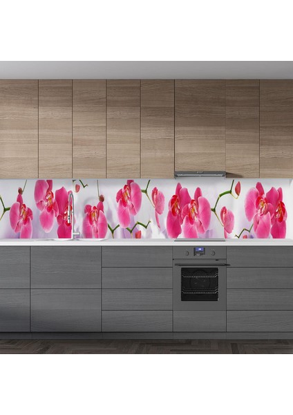 Mutfak Tezgah Arası Folyo Fayans Kaplama Folyosu Pembe Orkide 60X100 cm fiyatları