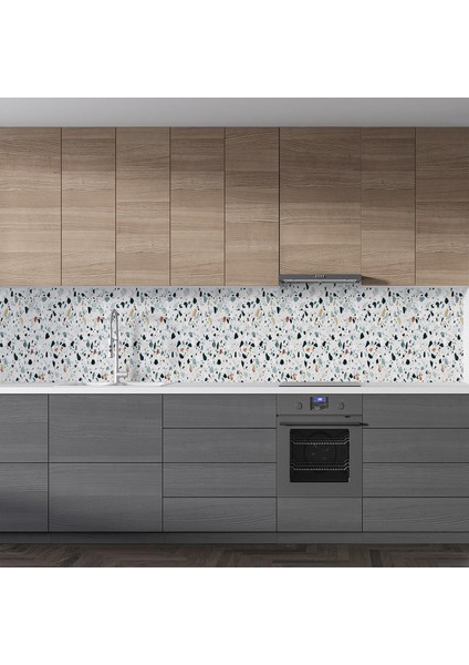 Mutfak Tezgah Arası Folyo Fayans Kaplama Folyosu Terrazzo Döşeme 60X300 cm fiyatları