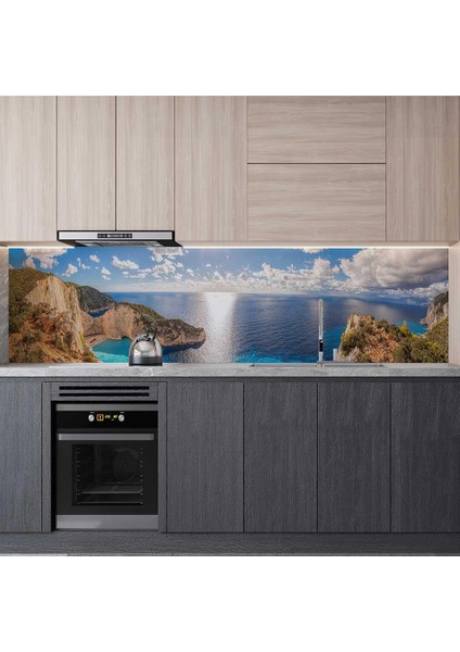 Mutfak Tezgah Arası Folyo Fayans Kaplama Folyosu Yunanistan Deniz 60X300 cm modelleri