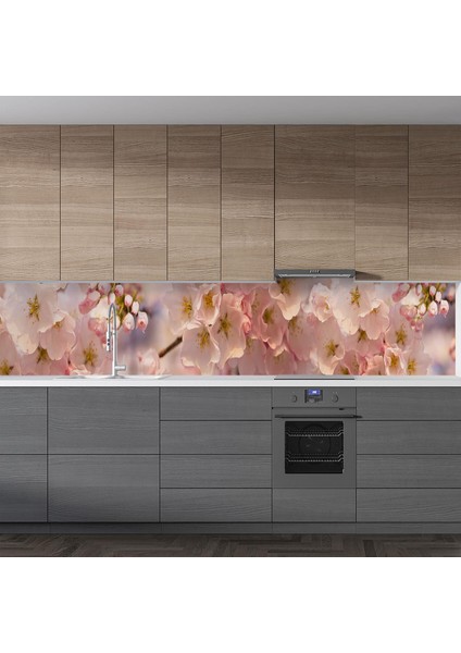 Mutfak Tezgah Arası Folyo Fayans Kaplama Folyosu Açan Çiçekler 60X100 cm fiyatları