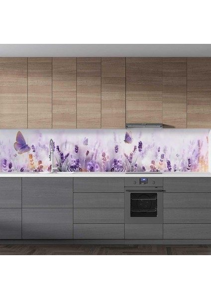 Mutfak Tezgah Arası Folyo Fayans Kaplama Folyosu Lavanta Çiçekler 60X300 cm fiyatları