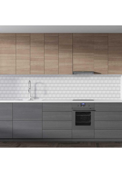 Mutfak Tezgah Arası Folyo Fayans Kaplama Folyosu Beyaz Tuğla Desen Küçük 60X500 cm fiyatları