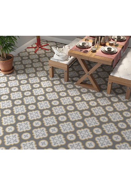 Yer Kaplama Zemin Kaplama Folyosu 65X130 cm Gri Floor