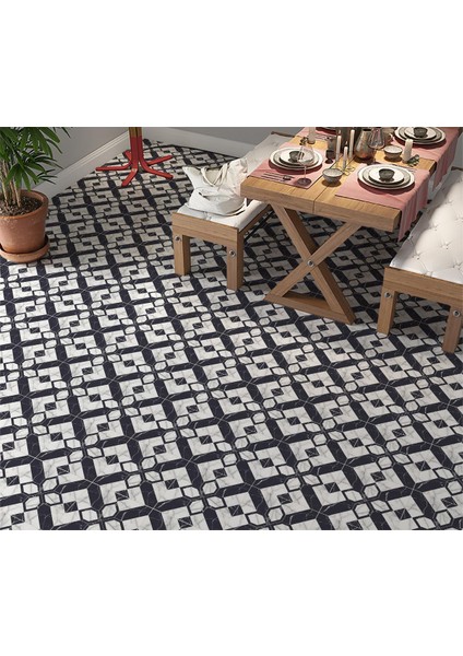 Yer Kaplama Zemin Kaplama Folyosu 65X130 cm Mermer Geometrik