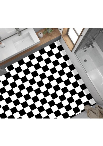 Yer Kaplama Zemin Kaplama Folyosu 65X130 cm Siyah Beyaz Kareler fiyatları