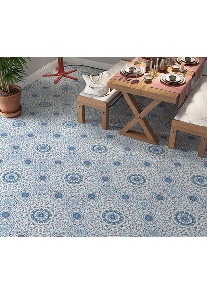 Yer Kaplama Zemin Kaplama Folyosu 65X130 cm Watercolor Style