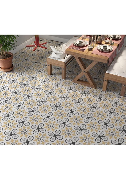 Yer Kaplama Zemin Kaplama Folyosu 65X130 cm Çiçek Deseni