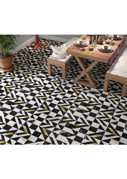 Yer Kaplama Zemin Kaplama Folyosu 65X130 cm Geometry Marble