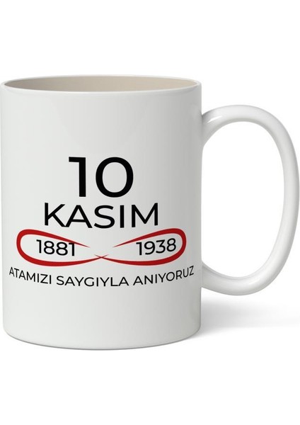 10 Kasım Mustafa Kemal Atatürk Tasarımlı Kupa Bardak Baskılı Kahve Kupa Bardak Model 9