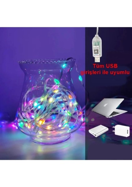 10 Metre Rgb LED Sese ve Müziğe Duyarlı Bluetooth Özellikli Tak Çalıştır Set