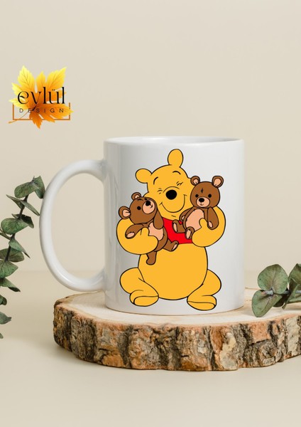 Winnie The Pooh Temalı Sevimli Eğlenceli Özel Tasarım Baskılı Kupa Bardak Hediye Bardak