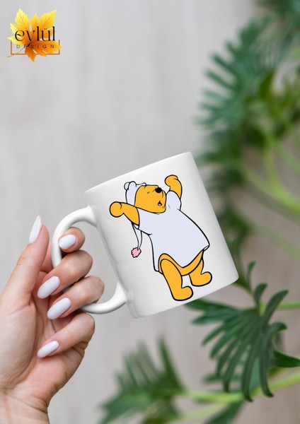 Winnie The Pooh Temalı Sevimli Eğlenceli Özel Tasarım Baskılı Kupa Bardak Hediye Bardak
