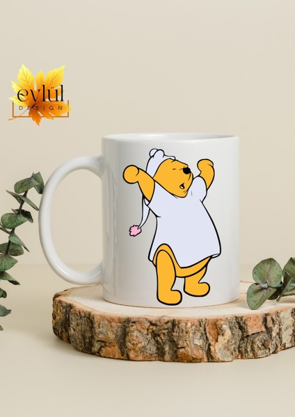Winnie The Pooh Temalı Sevimli Eğlenceli Özel Tasarım Baskılı Kupa Bardak Hediye Bardak