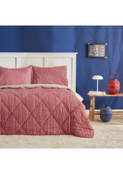 Maritime Stripe Tek Kişilik Comfort Set Red