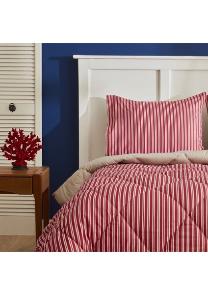 Maritime Stripe Tek Kişilik Comfort Set Red