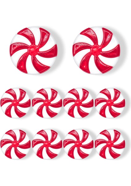 10 Adet 2cm Plastik Mika Yuvarlak Şeker Kırmızı