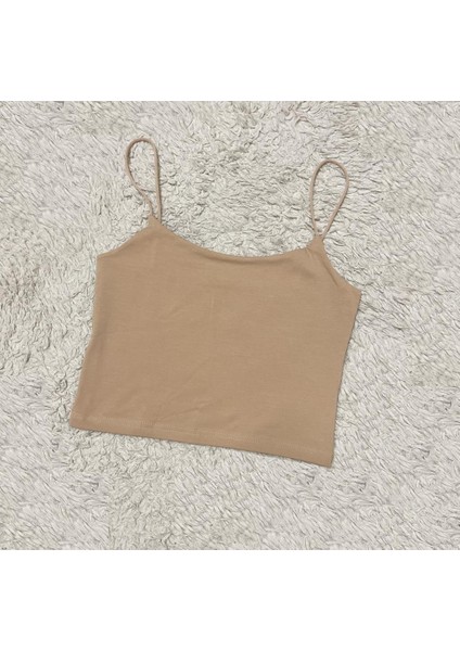 Kadın Pamuklu Crop Top Askılı Büstiyer