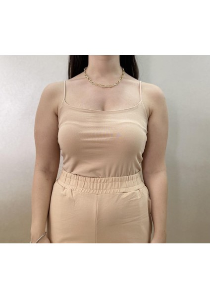 Kadın Pamuklu Crop Top Askılı Büstiyer