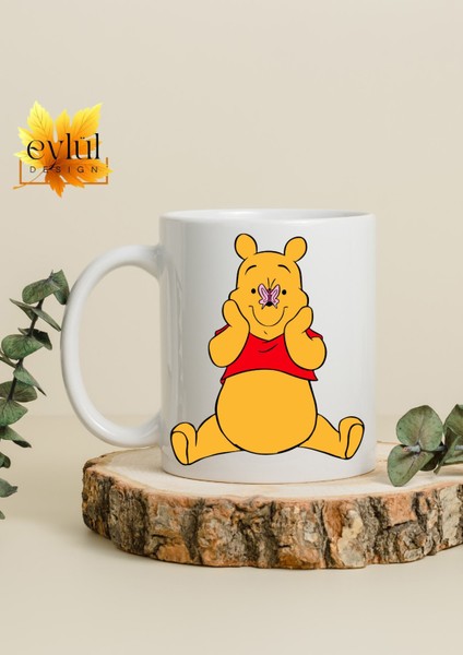 Winnie The Pooh Temalı Sevimli Eğlenceli Özel Tasarım Baskılı Kupa Bardak Hediye Bardak