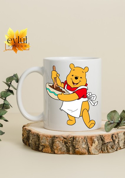 Winnie The Pooh Temalı Sevimli Eğlenceli Özel Tasarım Baskılı Kupa Bardak Hediye Bardak