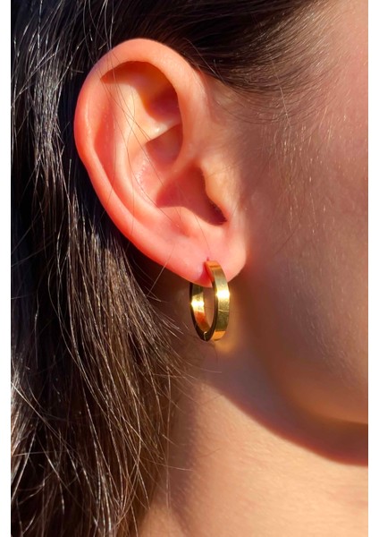 Kadın Gold Halka Çelik Küpe Paslanmaz Çelik 16 mm Küpe modelleri