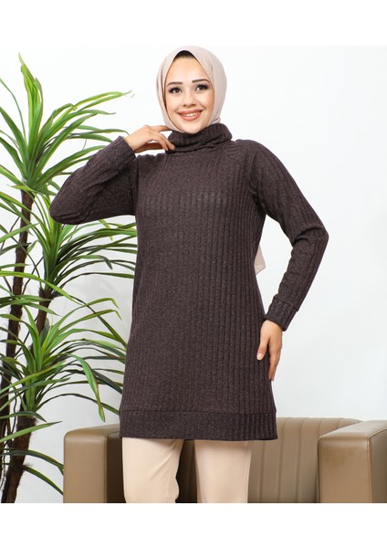 Boğazlı Tunik-3167 Kahve