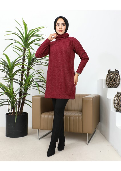 Boğazlı Tunik-3167 Bordo