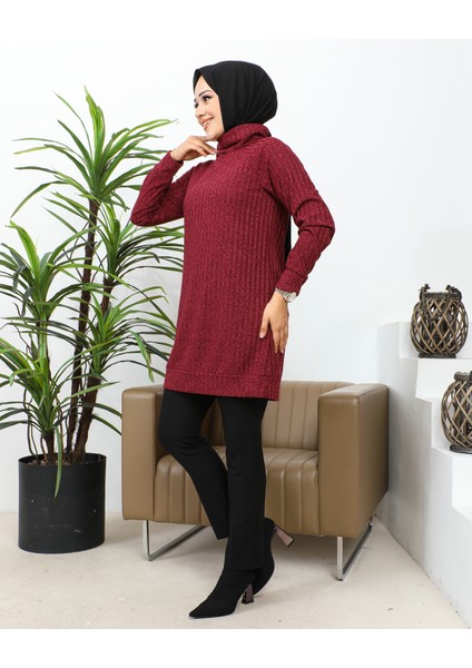 Boğazlı Tunik-3167 Bordo