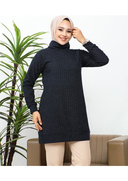 Boğazlı Tunik-3167 Lacivert