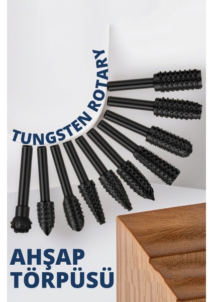 Tungsten Ahşap Oyma Şekillendirme 10 Lu Törpü Seti